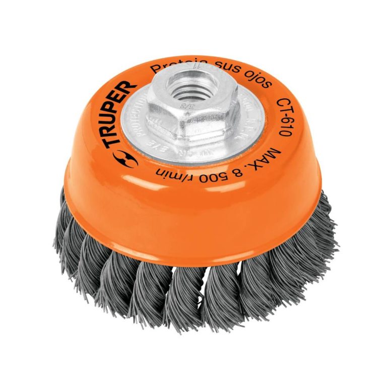 GRATA TRENZADA EN ALAMBRE DE COPA, ALAMBRE TRENZADO FINO, 4" PARA ESMERIL MARCA TRUPER 14187