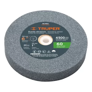 Piedra Abrasiva Para Esmeril Oxido De Aluminio 6" Grano 60 Ref. 16382 Truper