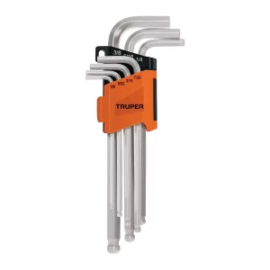 Juego 7 Llaves Allen Largas Std Punta Bola Con Organizador Ref. 15551 Truper