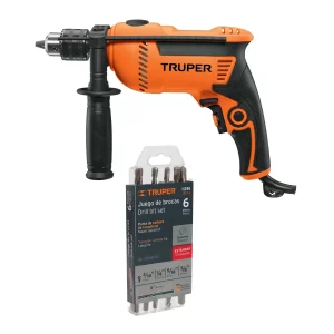 Combo Taladro Percutor 1/2" 750W Ref. 14658 + Juego De Brocas Ref 11295 Truper